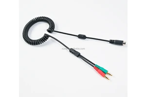 2trs to Mini Din 6Pin Spiral Cable
