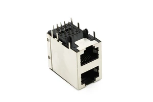 Double RJ45 Connector 1x2 Port Dip Type RJ45 8P8C Female Connector