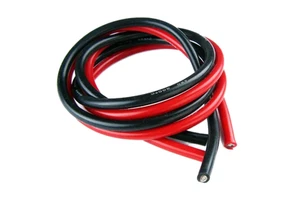 Silicone Cable for Car Heating-Copper Stranded Conductor 600V 200 Red/Black Wire Harness 200 Strands Sizes 30/28/26/24