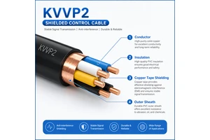 Factory Direct KVVP2 Double Shielded Control Cable 3*0.5Mm 3*0.75Mm 3*1Mm 3*1.5Mm For Industrial And Utility Projects