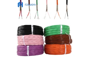 2*24AWG Stranded Thermocouple Wire K/J/T/E/N/S PTFE High Temperature Industrial Compensating Cable Shielded Twisted Extension