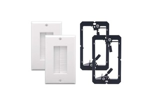 Single Gang Low Voltage Mounting Bracket, Brush Insert Decorator Wall Plate, Cable Pass Through Wall Plate Accessories