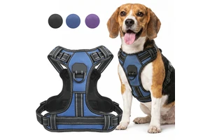 Triple-Layer Reinforced Heavy Duty Luxury Adjustable Reflective Anti Pull Pet Dog Harness Vest For Outdoor Walks Adventures
