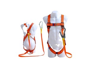 Electrician Construction Full Body Safety Harness Belt Polyester Stainless Steel D-Ring 300kg Capacity Adjustable Length