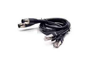 M12 Female to RJ45 Male Cable Connector Ethernet Can Communication Industrial M12 Profinet Cable