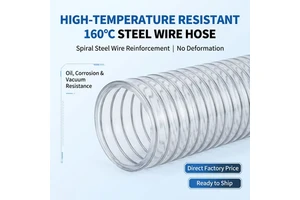 Cross Border Hot Selling High Temperature Resistant Oil Proof Flexible Reinforced PVC Steel Wire Hose Extruding Food Grade REACH