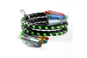 New 3 1 Spiral Wrap PVC/TPE/TPU Electrical Cord Rubber Air Line Braided Hose Assemblies 7 Core 15ft Trailer Cable for Truck/RV