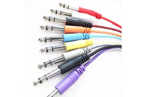 1/4 Inch Jack 635mm MALE-MALE Audio Guitar Cable TRS Nylon Braided PVC Jacket