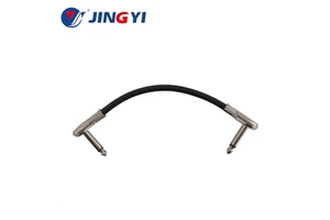 Instrument Guitar Patch Cable Right Angle Male to Right Angle Male Mono 3.5mm 20AMG Low Noise Stereo Sound Audio Guitar Cable