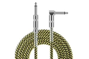 6M 20FT Noiseless Braided Tweed Cloth Instrument Cable Guitar Wire for Electric Guitar and Bass