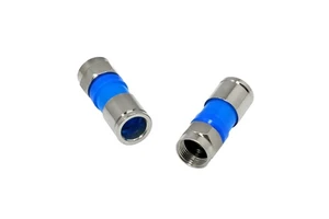 Manufacturer's Blue RG 6 Male F Compression Connector Waterproof Plug Socket Type Coaxial RF F-Type F-Connectors