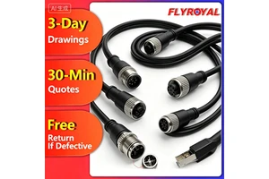 OEM M12 to RJ45 Cable Assembly Manufacturer 4 8 Pin a X D Code Shielded Cat6 Ethernet Wire Harness for Ether CAT Automation