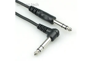 Right Angle 6.35mm Male TRS to Male Stereo Guitar Instrument Audio Cable