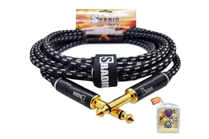High Quality 20FT Size 100% Copper Black Color Electric Instrument Guitar Cable for Electronic Piano Bass