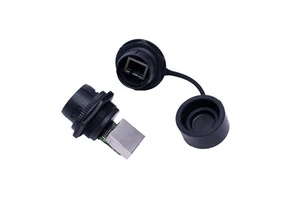 Anti-corrosion IP67 Cat5e Shielded RJ45 Connector with Gold-Plated Contacts Push Lock Type for Marine Use