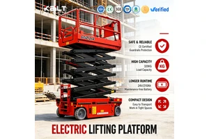 Mobile Electric Scissor Lift Aerial Work Platform 10m 18m Battery Powered For Warehouse Logistics