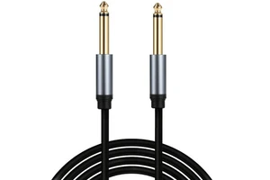 Premium 6.35mm Mono Jack 1/4" TS Cable Unbalanced Guitar Patch Cords/Instrument Cable Male to Male with Zinc Alloy Housing