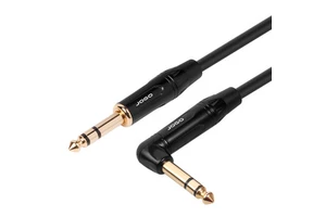Professional Instrument Cable Guitar for Speaker Bass Keyboard 6.3mm Straight to Right Angle AWG24 Conductor PVC Jacket in Stock