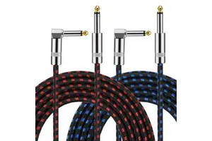 Braided Guitar Lead Instrument Cables 6.35mm 1/4 Inch Jack Cord 3M 6.3 Professional Guitar Cable 1.8M