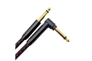 Guitar Cable, Instrument Cable, Bass Cable, Guitar Cord 6.35mm Straight Curved Audio Cable for Various Musical Instruments