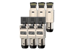 Tool-Free Zinc Alloy Shielded Ethernet Connectors Cat7/Cat6a Modular Plugs with RJ45 Easy Field Connection