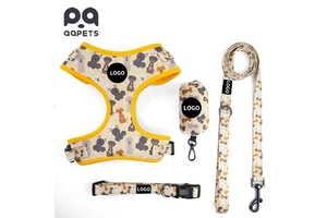Wholesale Luxury Adjustable Nylon Neoprene Pet Vest Harness No Pull Dog Collar Leash Set Custom Logo Design Luxury Harness