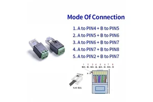 RJ45 to RS485, RJ45 to 2pin Screw Connector Ethernet Extender CCTV Digital DVR Network Adapter