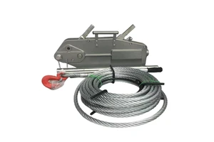 FRIMA Heavy Duty 0.8 Ton Aluminum Alloy Wire Rope Manual Operated Pulling Winch W/ 20m Cable For Lifting Goods