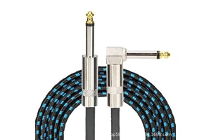 6.35mm Guitar Cable 1/4 Inch Right Angle Instrument Cable Professional Quality Electric Guitar Cord and Amp Cable Low Noise Bass