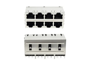 Commercial Gigabit PoE Waterproof RJ45 Cat5e/Cat6 Unshielded UTP Gold Plating -40~85 PCB Mount Hole Single Row N Port Connector
