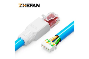 ZHEFAN Toolless Modular Connector Plug Utp Unshielded Rj45 Cat6 Category 6 8p8c Crystal Head No-voltage Cable Telecommunication