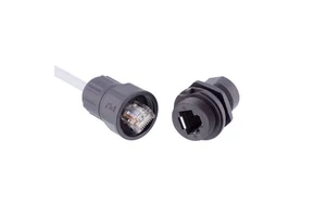 IP67 Ip68 M19 Waterproof RJ45 Connector with Ethernet Cable Panel Mount RJ45