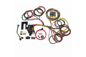 21 Circuit Fuse Box Wiring Harness Kit 14-18AWG PTFE Aluminum PVC Wire for Hot Rod Chevy Ford Chrysler