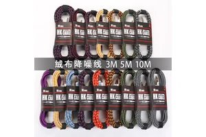 ZEHAO High Quality Cheap Price Cotton Nylon Braided 3M 5M 10M Guitar Cable Guitar Instrument Cable