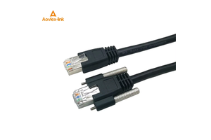 High Speed Machine Vision Cable Industrial Camera Ethernet Cat6A Network S/FTP RJ45 8P with Lock Screw GigE Cable