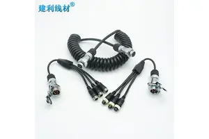 High Quality 5-Pin Trailer Cable Set for Automobile 3-Channel Camera Display Trunk Cable with Easy Setup Long-Lasting Durability