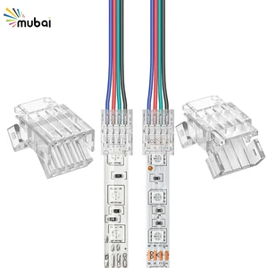 Fast Delivery Solderless Quick Easy Installation 10mm 4Pin Connector for SMD LED Strips