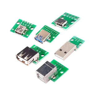 Micro Mini USB 2.0 3.0 Female to Male USB B Connector Interface 2.54mm DIP PCB Converter Adapter Breakout Board