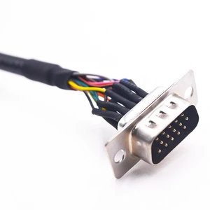 Custom D-Sub DB9 PVC Insulated Copper Plastic Cable Assembly Male Female Wiring Harness Connector for Electronic Automobile