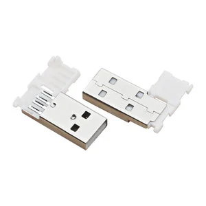 USB Type A 2.0 Port Length 29.1mm 4 Core Male Socket Flip-Top One-Piece USB A Charging Male Connector