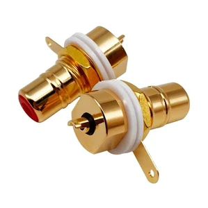 High Quality Gold plated Binding Post Hifi Video Jack Plug Terminal Brass RCA Female Socket Connector