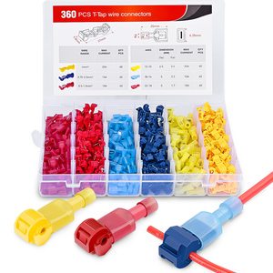 360PCS Aluminium Brass Plated 250V Rated Crimp Terminal T-Tap Wire Connectors Self-Stripping Quick Splice Disconnect Automotive