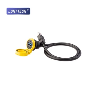 Rugged IP65 USB 3.0 5Gbps Connector 10Pin Custom Length 0.1-4M Nylon Extension Cord with Gold Plated Contacts UL94-V0 Rated