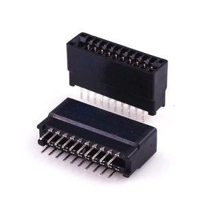 Card Edge Connector Slot 2.54 mm Pitch 20 Pin 2x10 Position PCB Gold Finger Board Socket Through Holes Dual Row Straight