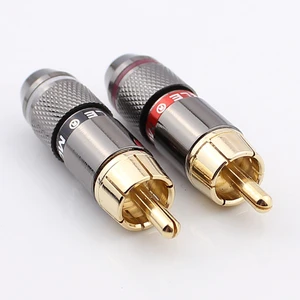 Funconect Manufacturer Supply High End Metal Male Female Gold Rca Plug Connector for Car Audio/video Rca Cable Connect