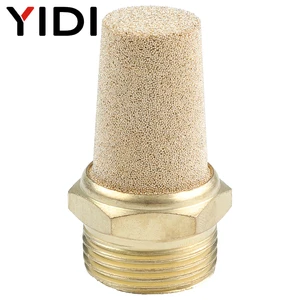 PST Conical Tip Muffler Brass Pneumatic Fitting 1/8 1/4 3/8 1/2 BSP Hexagon Male Threaded Silencer Noise Reduction Connector