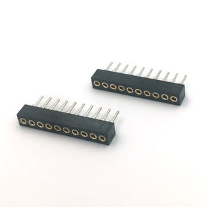 DEYCONN PH1.778mm Black Female Header with 10Pin Straight Dip 1.778mm Hole Brass Contact for PCB Board Mezzanine Connectors