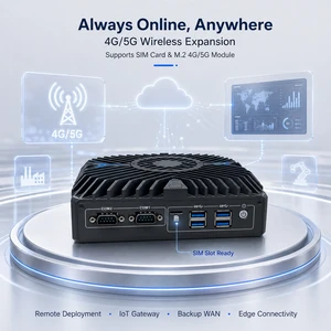 12th Gen Intel Core DDR5 3 HDMI Triple Display 3x2.5G LAN SIM Slot 4G 5G Ready IoT Gateway Industrial OEM Active Cooling Mini PC