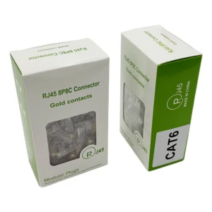 New Products-Exquisite Boxed 100PCS Cat6 RJ45 UTP 8P8C Connectors with Gold Contacts High Quality Connectors