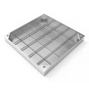 Custom stainless steel concealed manhole covers for outdoor drainage 201 Stainless Steel Frame +Galvanized base plate+5 mm thick